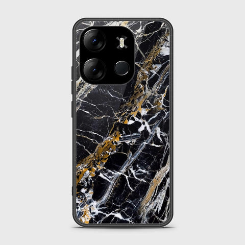 Tecno Spark Go 2023 Cover- Black Marble Series - HQ Ultra Shine Premium Infinity Glass Soft Silicon Borders Case