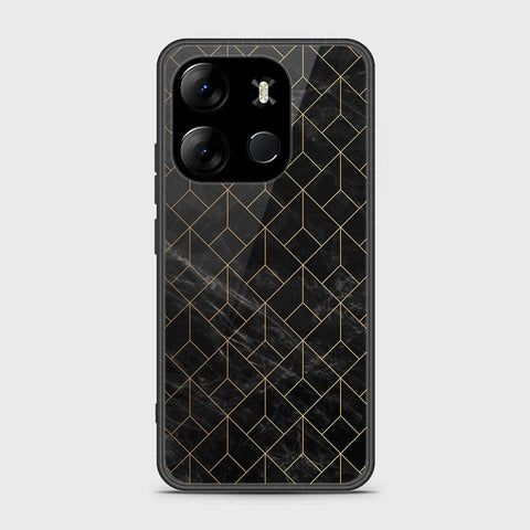 Tecno Spark Go 2023 Cover- Black Marble Series - HQ Ultra Shine Premium Infinity Glass Soft Silicon Borders Case