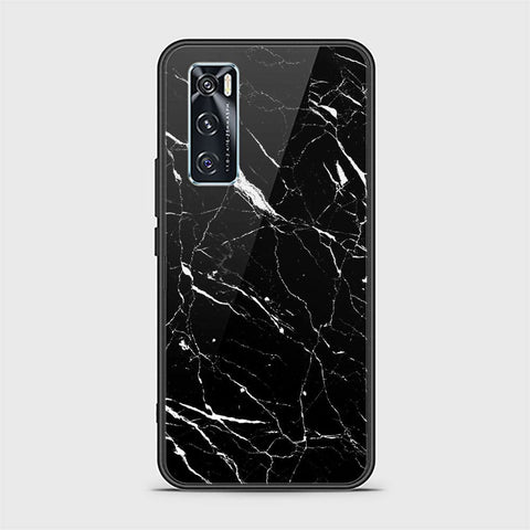 Vivo V20 SE Cover - Black Marble Series - HQ Ultra Shine Premium Infinity Glass Soft Silicon Borders Casee