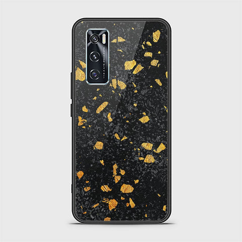 Vivo V20 SE Cover - Black Marble Series - HQ Ultra Shine Premium Infinity Glass Soft Silicon Borders Casee