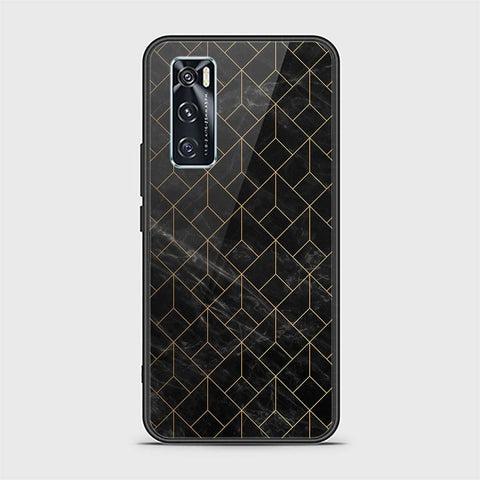 Vivo V20 SE Cover - Black Marble Series - HQ Ultra Shine Premium Infinity Glass Soft Silicon Borders Casee