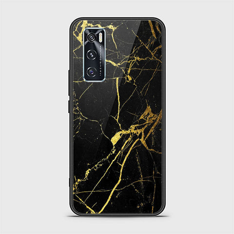 Vivo V20 SE Cover - Black Marble Series - HQ Ultra Shine Premium Infinity Glass Soft Silicon Borders Casee