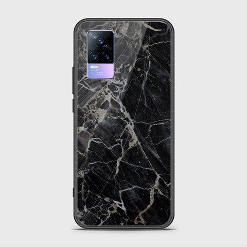 Vivo Y73 Cover - Black Marble Series - HQ Ultra Shine Premium Infinity Glass Soft Silicon Borders Casee