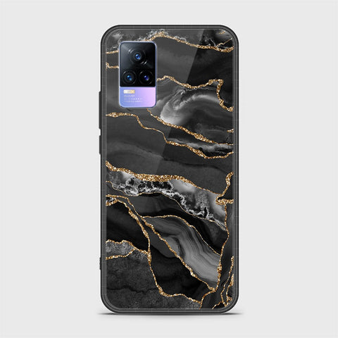 Vivo V21e Cover - Black Marble Series - HQ Ultra Shine Premium Infinity Glass Soft Silicon Borders Casee