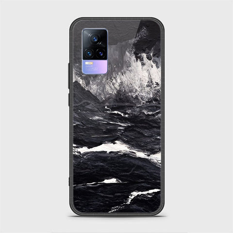 Vivo V21e Cover - Black Marble Series - HQ Ultra Shine Premium Infinity Glass Soft Silicon Borders Casee