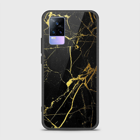 Vivo V21e Cover - Black Marble Series - HQ Ultra Shine Premium Infinity Glass Soft Silicon Borders Casee