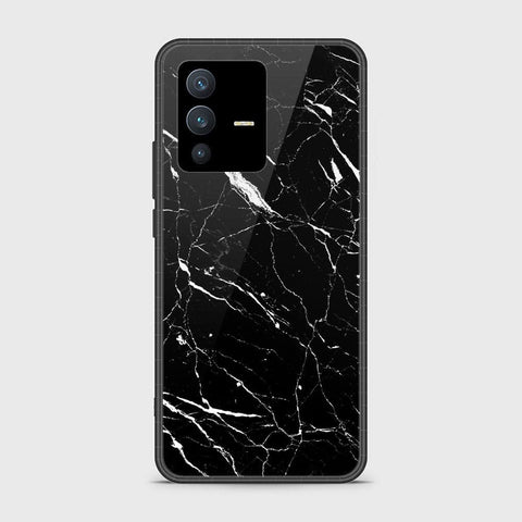 Vivo S12 Cover - Black Marble Series - HQ Ultra Shine Premium Infinity Glass Soft Silicon Borders Case