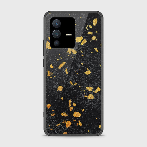 Vivo S12 Cover - Black Marble Series - HQ Ultra Shine Premium Infinity Glass Soft Silicon Borders Case