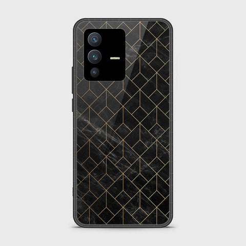 Vivo S12 Cover - Black Marble Series - HQ Ultra Shine Premium Infinity Glass Soft Silicon Borders Case