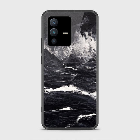 Vivo S12 Cover - Black Marble Series - HQ Ultra Shine Premium Infinity Glass Soft Silicon Borders Case