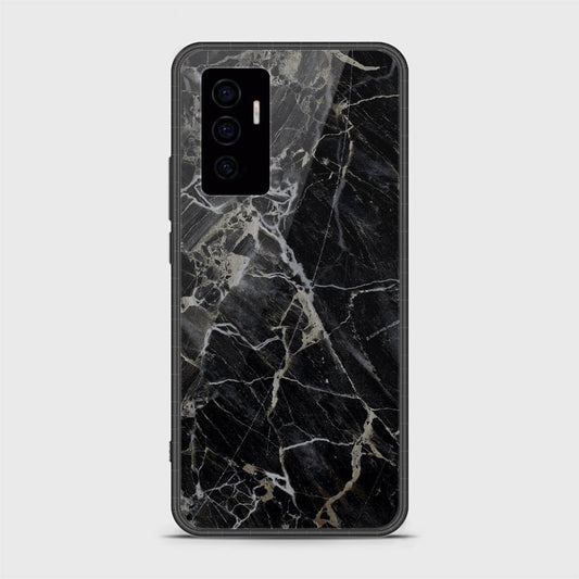 Vivo V23e Cover- Black Marble Series - HQ Ultra Shine Premium Infinity Glass Soft Silicon Borders Case