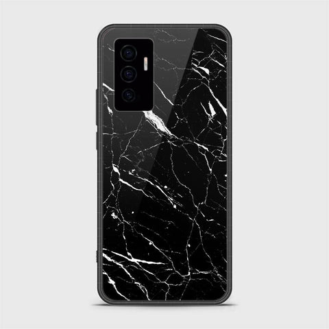 Vivo V23e Cover- Black Marble Series - HQ Ultra Shine Premium Infinity Glass Soft Silicon Borders Case