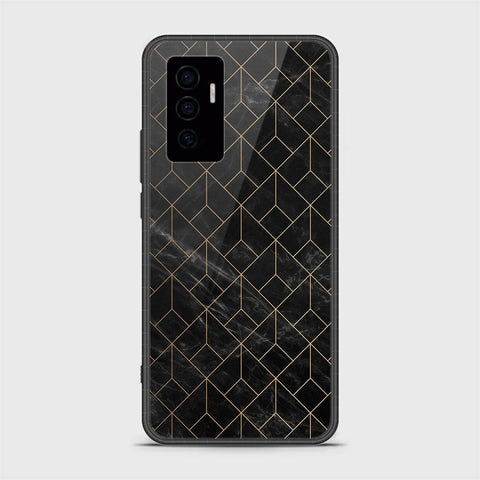 Vivo V23e Cover- Black Marble Series - HQ Ultra Shine Premium Infinity Glass Soft Silicon Borders Case