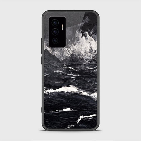 Vivo V23e Cover- Black Marble Series - HQ Ultra Shine Premium Infinity Glass Soft Silicon Borders Case