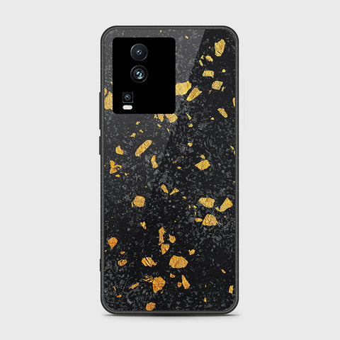 Vivo iQOO Neo 7 Cover- Black Marble Series - HQ Ultra Shine Premium Infinity Glass Soft Silicon Borders Case