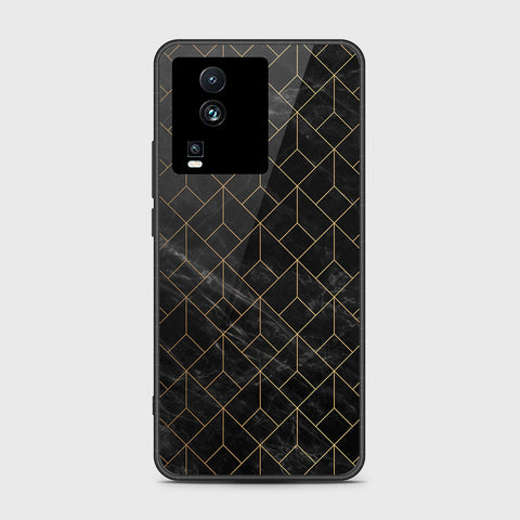 Vivo iQOO Neo 7 Cover- Black Marble Series - HQ Ultra Shine Premium Infinity Glass Soft Silicon Borders Case