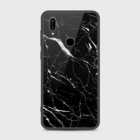 Vivo Z3 Cover- Black Marble Series - HQ Ultra Shine Premium Infinity Glass Soft Silicon Borders Case