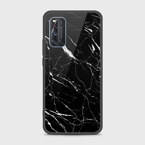 Vivo V19 Cover- Black Marble Series - HQ Ultra Shine Premium Infinity Glass Soft Silicon Borders Case