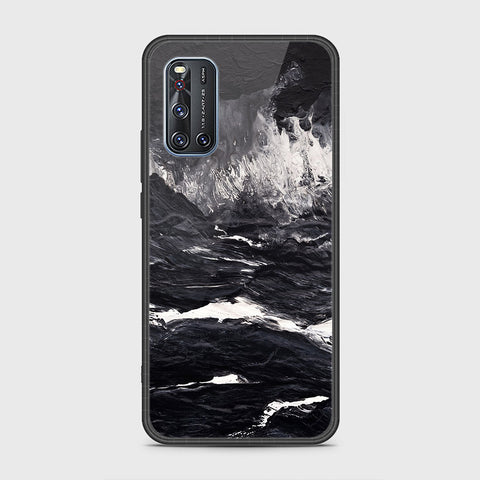 Vivo V19 Cover- Black Marble Series - HQ Ultra Shine Premium Infinity Glass Soft Silicon Borders Case