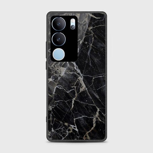 Vivo V29 Pro Cover- Black Marble Series - HQ Ultra Shine Premium Infinity Glass Soft Silicon Borders Case