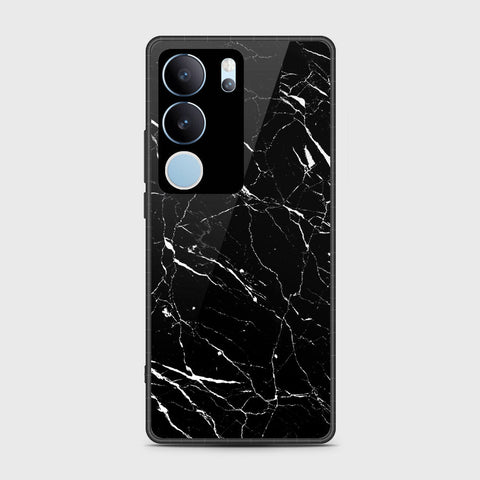 Vivo V29 Pro Cover- Black Marble Series - HQ Ultra Shine Premium Infinity Glass Soft Silicon Borders Case