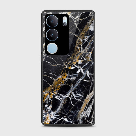 Vivo V29 Pro Cover- Black Marble Series - HQ Ultra Shine Premium Infinity Glass Soft Silicon Borders Case