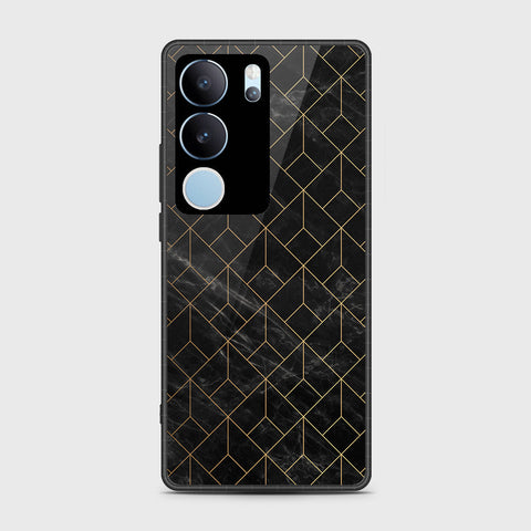 Vivo V29 Pro Cover- Black Marble Series - HQ Ultra Shine Premium Infinity Glass Soft Silicon Borders Case