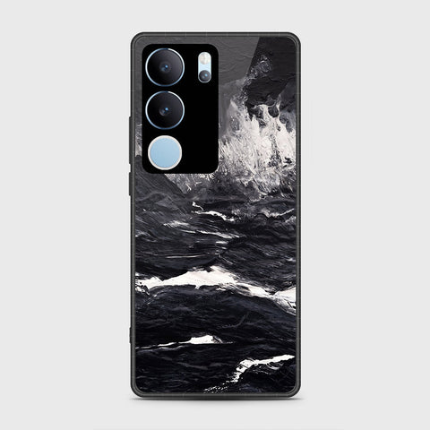 Vivo V29 Pro Cover- Black Marble Series - HQ Ultra Shine Premium Infinity Glass Soft Silicon Borders Case