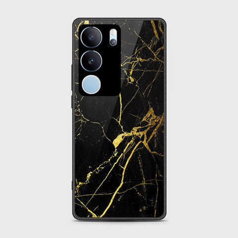 Vivo V29 Pro Cover- Black Marble Series - HQ Ultra Shine Premium Infinity Glass Soft Silicon Borders Case