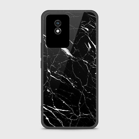 Vivo Y02t Cover- Black Marble Series - HQ Ultra Shine Premium Infinity Glass Soft Silicon Borders Case