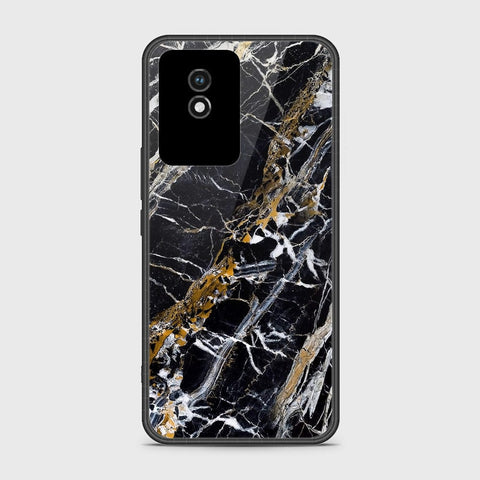 Vivo Y02t Cover- Black Marble Series - HQ Ultra Shine Premium Infinity Glass Soft Silicon Borders Case