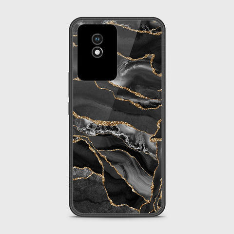 Vivo Y02t Cover- Black Marble Series - HQ Ultra Shine Premium Infinity Glass Soft Silicon Borders Case