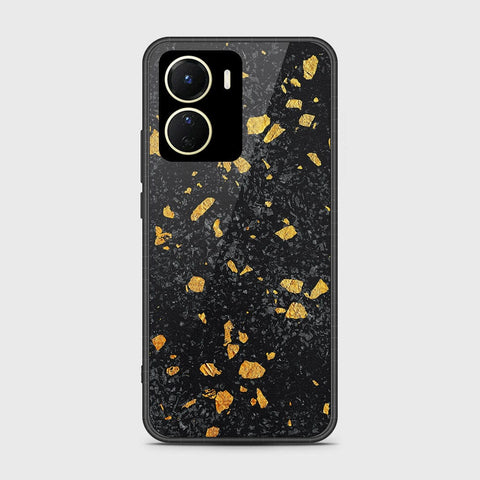 Vivo Y16 Cover- Black Marble Series - HQ Ultra Shine Premium Infinity Glass Soft Silicon Borders Case