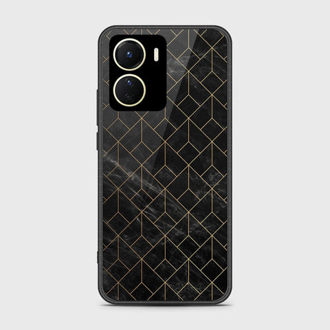 Vivo Y35 5G Cover- Black Marble Series - HQ Ultra Shine Premium Infinity Glass Soft Silicon Borders Case