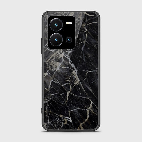 Vivo Y35 4G Cover- Black Marble Series - HQ Ultra Shine Premium Infinity Glass Soft Silicon Borders Case