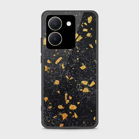 Vivo Y27s Cover- Black Marble Series - HQ Ultra Shine Premium Infinity Glass Soft Silicon Borders Case