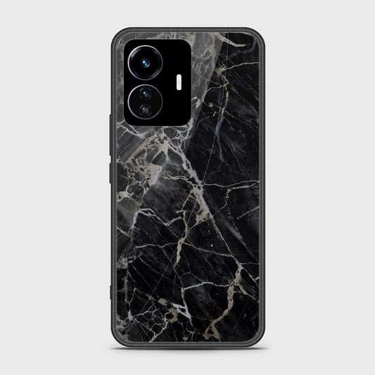 Vivo Y77 5G Cover - Black Marble Series - HQ Ultra Shine Premium Infinity Glass Soft Silicon Borders Case