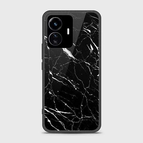 Vivo Y77 5G Cover - Black Marble Series - HQ Ultra Shine Premium Infinity Glass Soft Silicon Borders Case