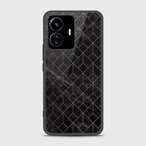 Vivo Y77 5G Cover - Black Marble Series - HQ Ultra Shine Premium Infinity Glass Soft Silicon Borders Case