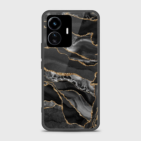 Vivo Y77 5G Cover - Black Marble Series - HQ Ultra Shine Premium Infinity Glass Soft Silicon Borders Case