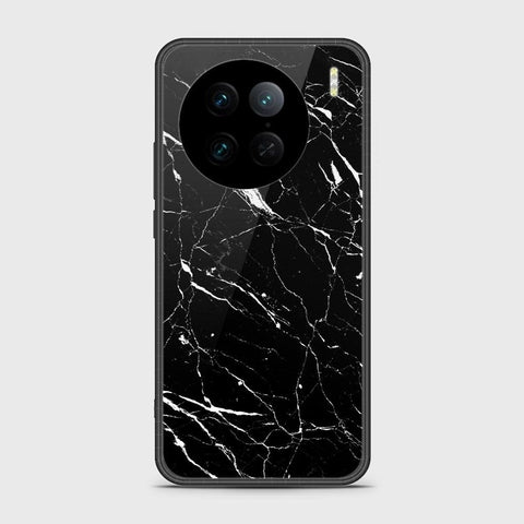 Vivo X90 Pro Cover - Black Marble Series - HQ Ultra Shine Premium Infinity Glass Soft Silicon Borders Case