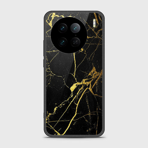 Vivo X90 Pro Cover - Black Marble Series - HQ Ultra Shine Premium Infinity Glass Soft Silicon Borders Case