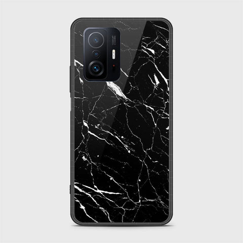 Xiaomi 11T Cover- Black Marble Series - HQ Ultra Shine Premium Infinity Glass Soft Silicon Borders Case