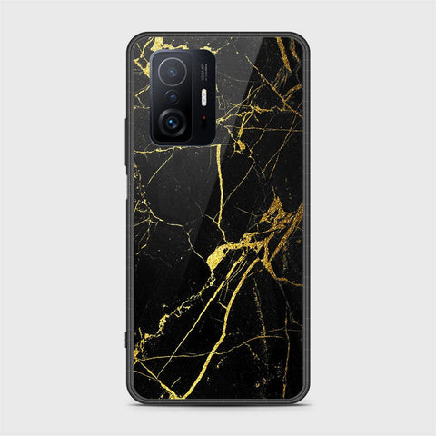 Xiaomi 11T Cover- Black Marble Series - HQ Ultra Shine Premium Infinity Glass Soft Silicon Borders Case