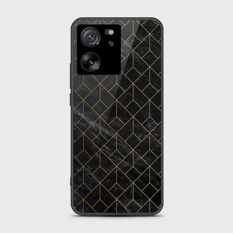 Xiaomi 13T Pro Cover- Black Marble Series - HQ Ultra Shine Premium Infinity Glass Soft Silicon Borders Case