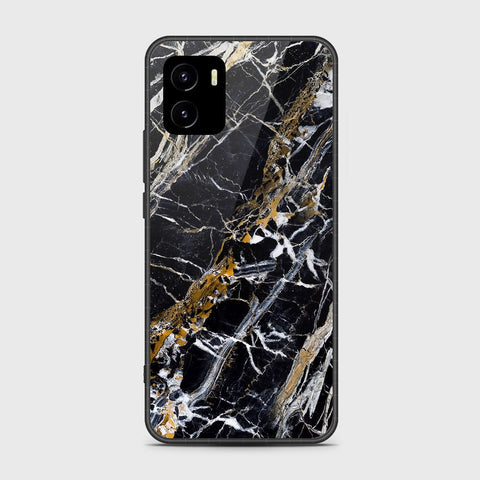 Vivo Y10 Cover- Black Marble Series - HQ Ultra Shine Premium Infinity Glass Soft Silicon Borders Case