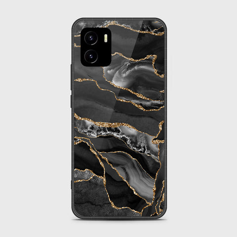 Vivo Y10 Cover- Black Marble Series - HQ Ultra Shine Premium Infinity Glass Soft Silicon Borders Case