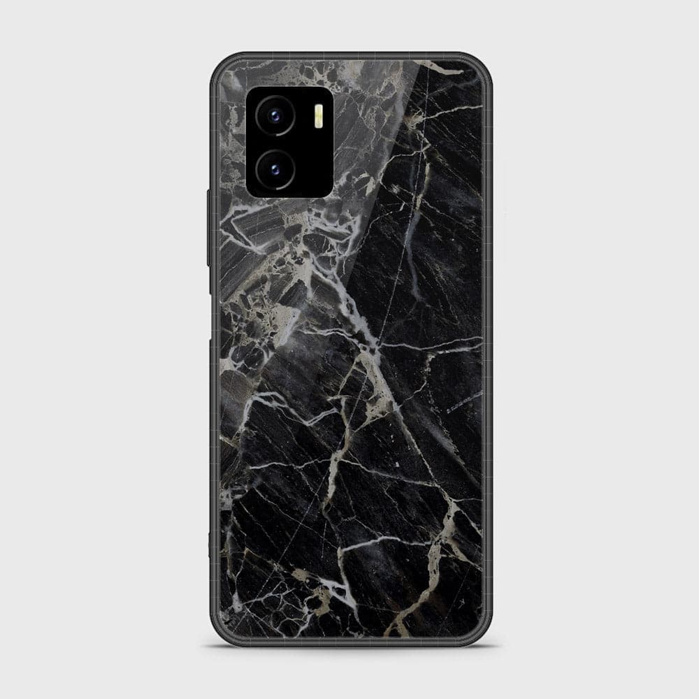 Vivo Y15s Cover - Black Marble Series - HQ Ultra Shine Premium Infinity Glass Soft Silicon Borders Case