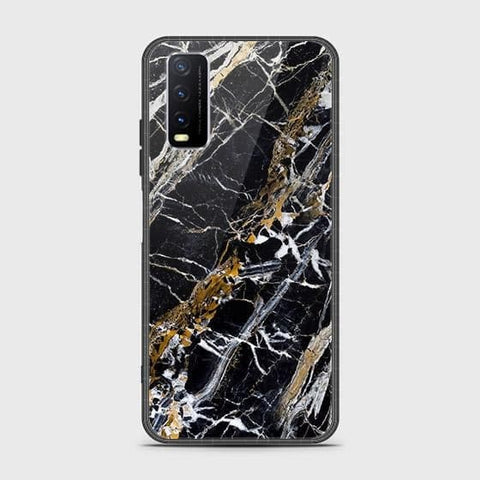 Vivo Y20T Cover - Black Marble Series - HQ Ultra Shine Premium Infinity Glass Soft Silicon Borders Case