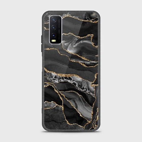 Vivo Y11s Cover - Black Marble Series - HQ Ultra Shine Premium Infinity Glass Soft Silicon Borders Case